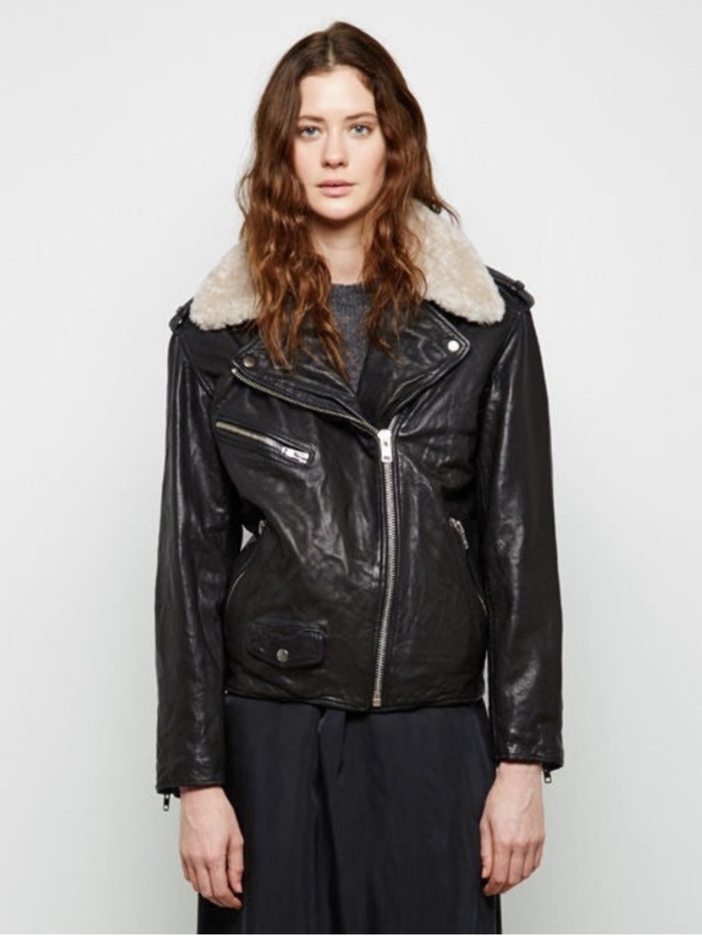 Isabel Marant Etoile Benny Shearling Leather Jacket